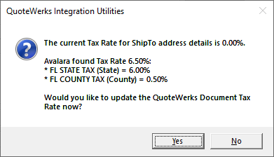 QuoteWerks Avalara Avatax utility 03 QuoteWerks Avalara Avatax utility 03